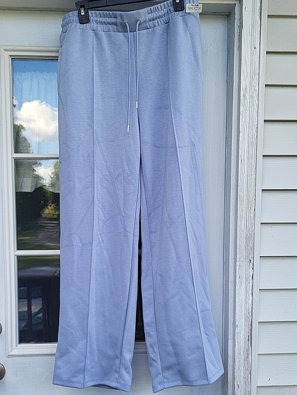 Elie Tahari Pale Blue Knit Drawstring Pants Size XL